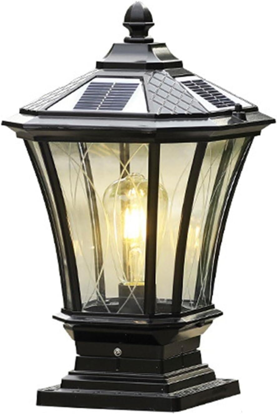 Lampe solaire à pilier design 18x34CM pour un éclairage de prestige