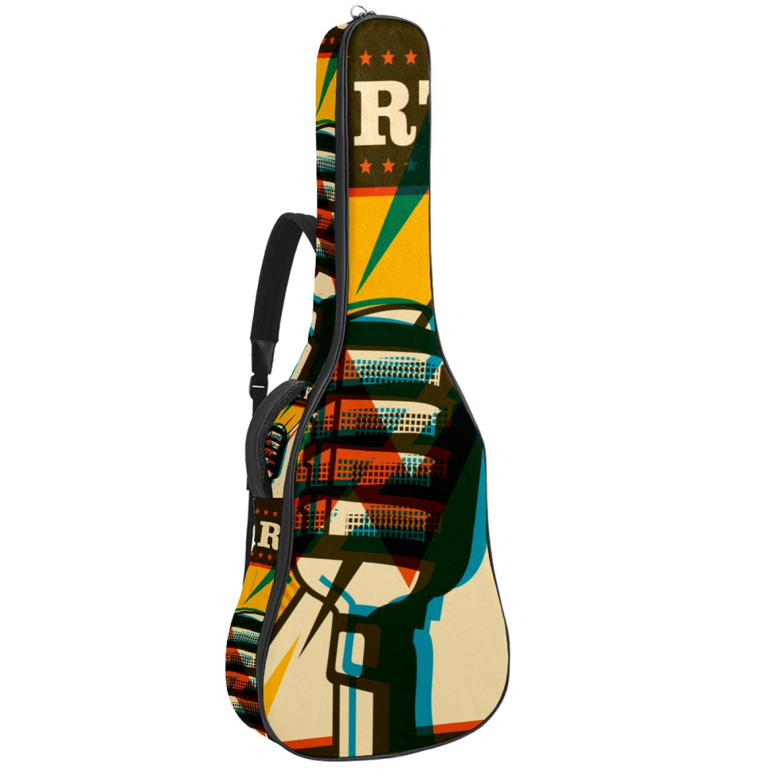 Chitarra Gig Bag Impermeabile Cerniera Morbida Chitarra Zaino, Basso Acustico & Classica Folk Chitarra Elettrica Borsa Musica Festa Retro