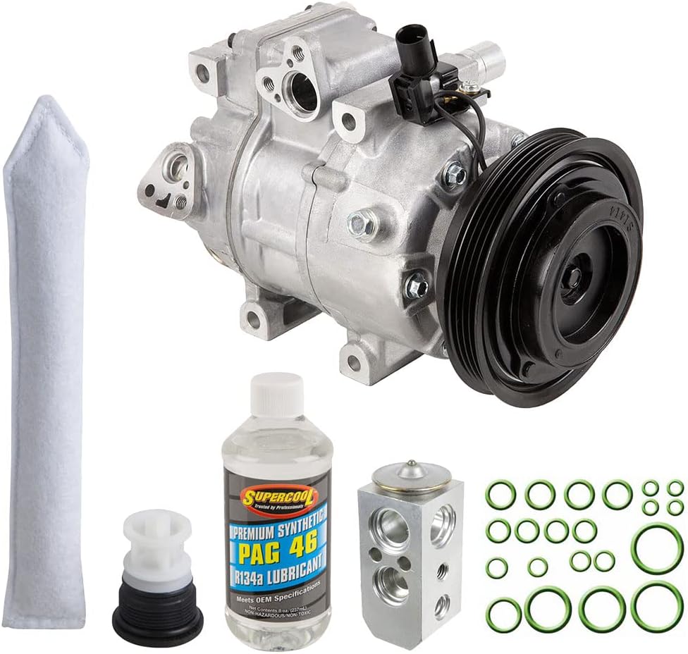 AC Compressor & A/C Kit For Hyundai Accent 2006 2007 2008 2009 - Includes Drier, Expansion Valve, Oil & O-Ring Seals! - BuyAutoParts 60-82311RK New