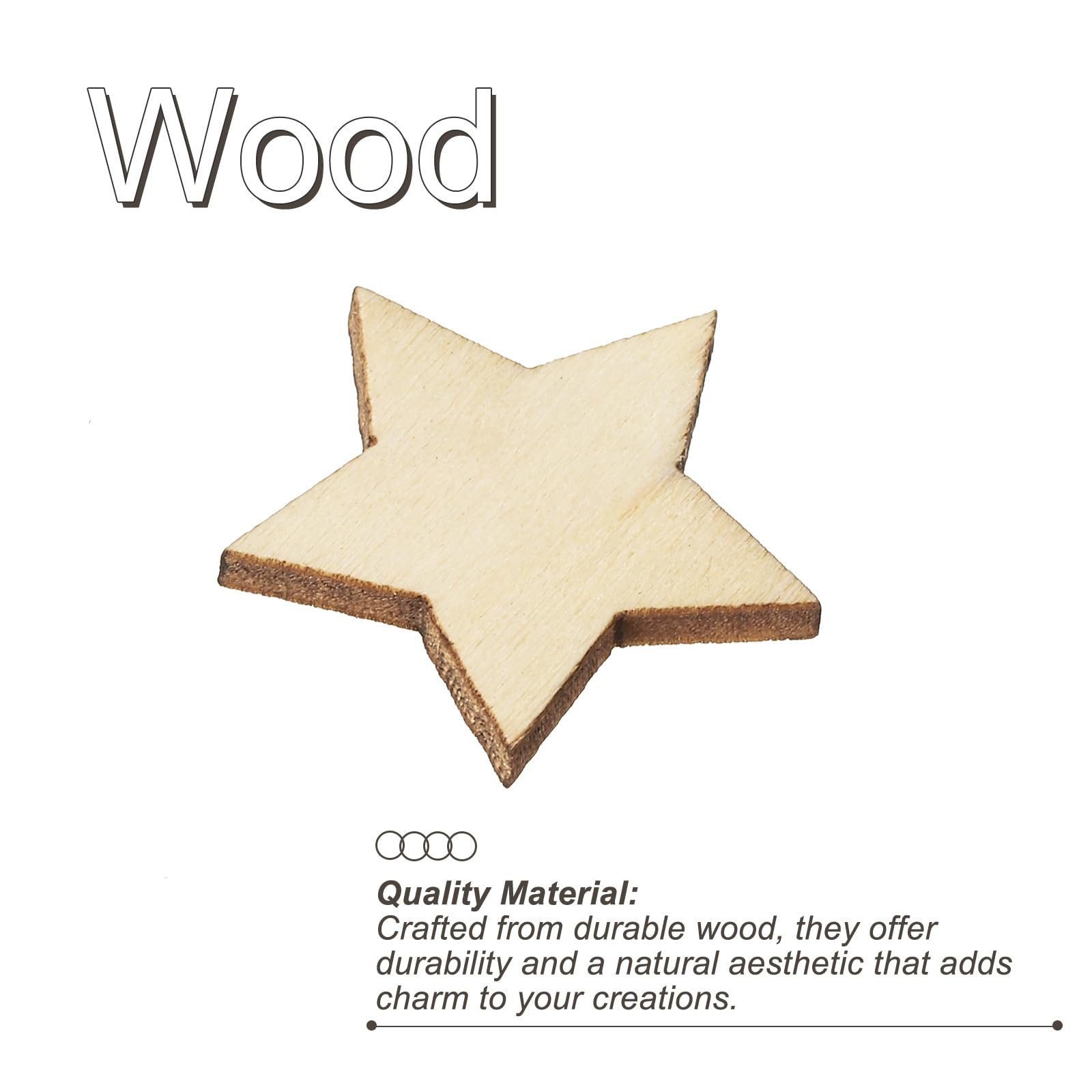 PATIKIL 30mm Wooden Stars - Image 4