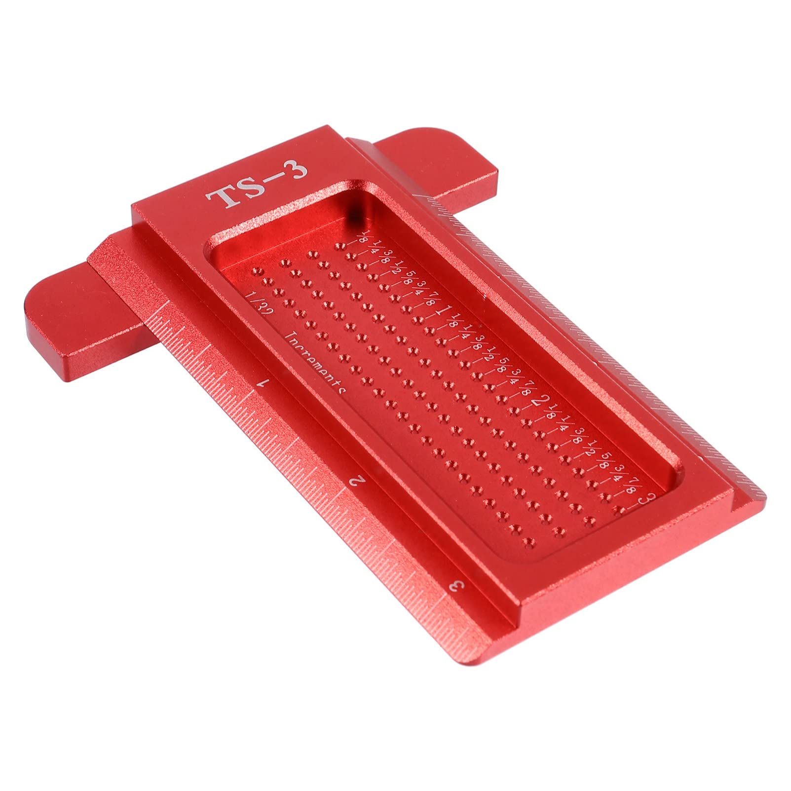 jojofuny 2pezzi Righello Per Marcatura Falegnameria Con Scriber e Precisione Elevata Strumento Di Misura Per Progetti Di Casa e Ufficio Per Architetti e Artisti Rosso