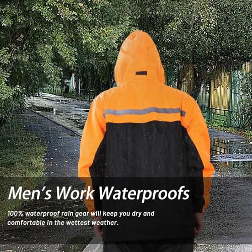 Ropa impermeable antitormenta y cortavientos transpirable con capucha ajustable 7