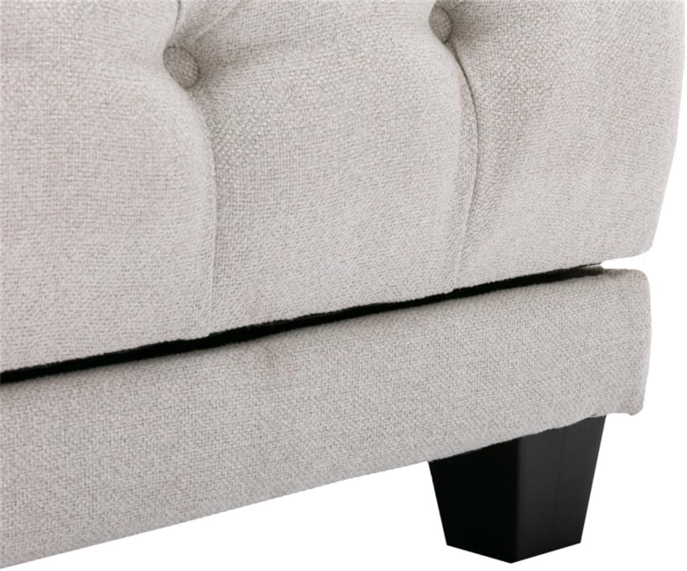 Living Room Leisure Sofa with Side Storage Pockets and Wooden Legs, Suitable for Rooms and Balconies