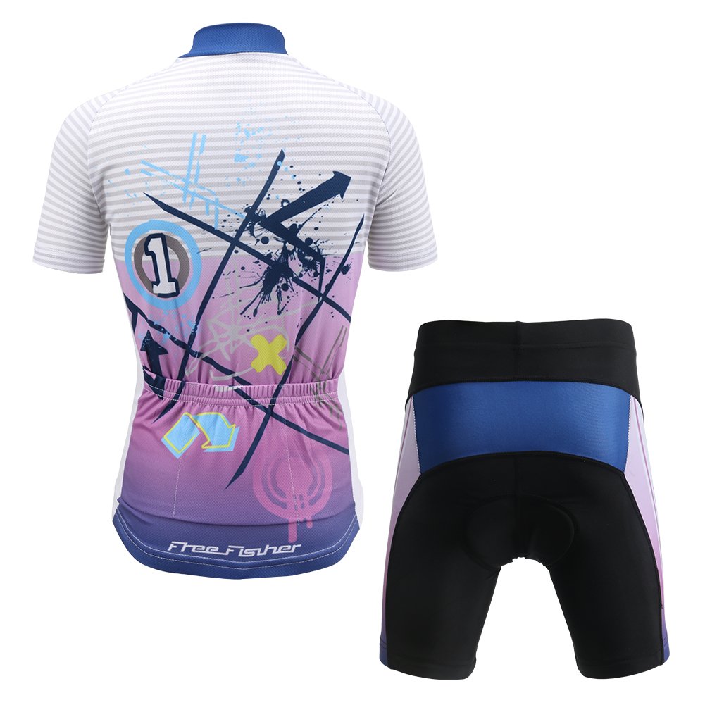 Set di maglia da ciclismo per bambini, a maniche corte, per bici da strada, mountain bike