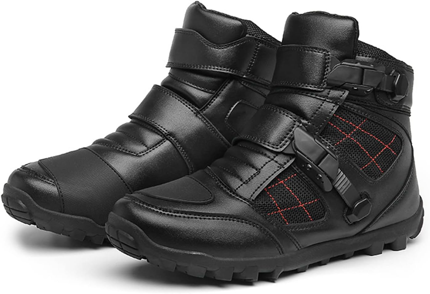 WUHXMen Motorbike Motorcycle Imitation Super Vamp Mens Short Racing Sports Shoes Riding Boots,Red-39