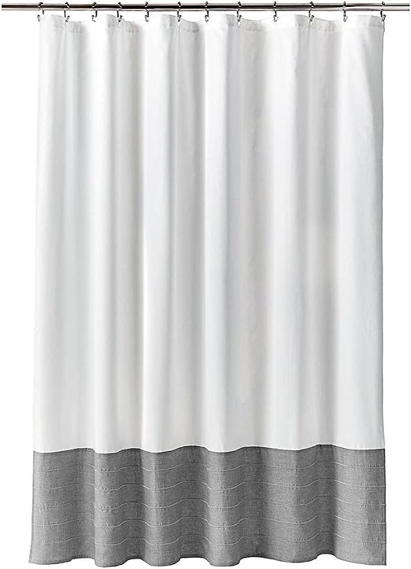 Shower Curtain White Silver Springs Skyline Gray - Fieldcrest NEW