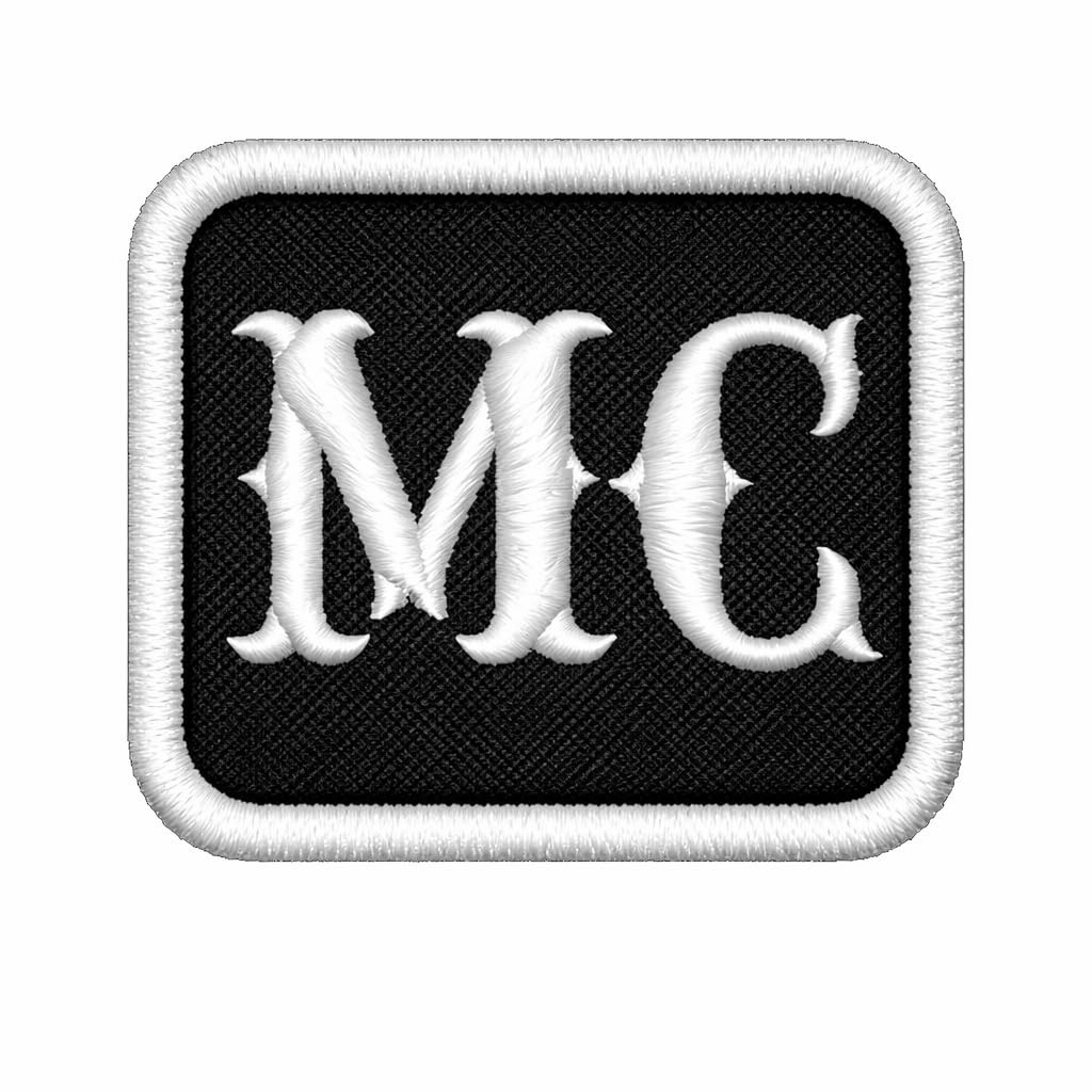 Embroidery Motorcycle Patches Rocker Name Patch Customized Biker Vest Embroidered Patches Personalized Club Team Labels for Jackets Biker Clothes Back Name (MC, Small)