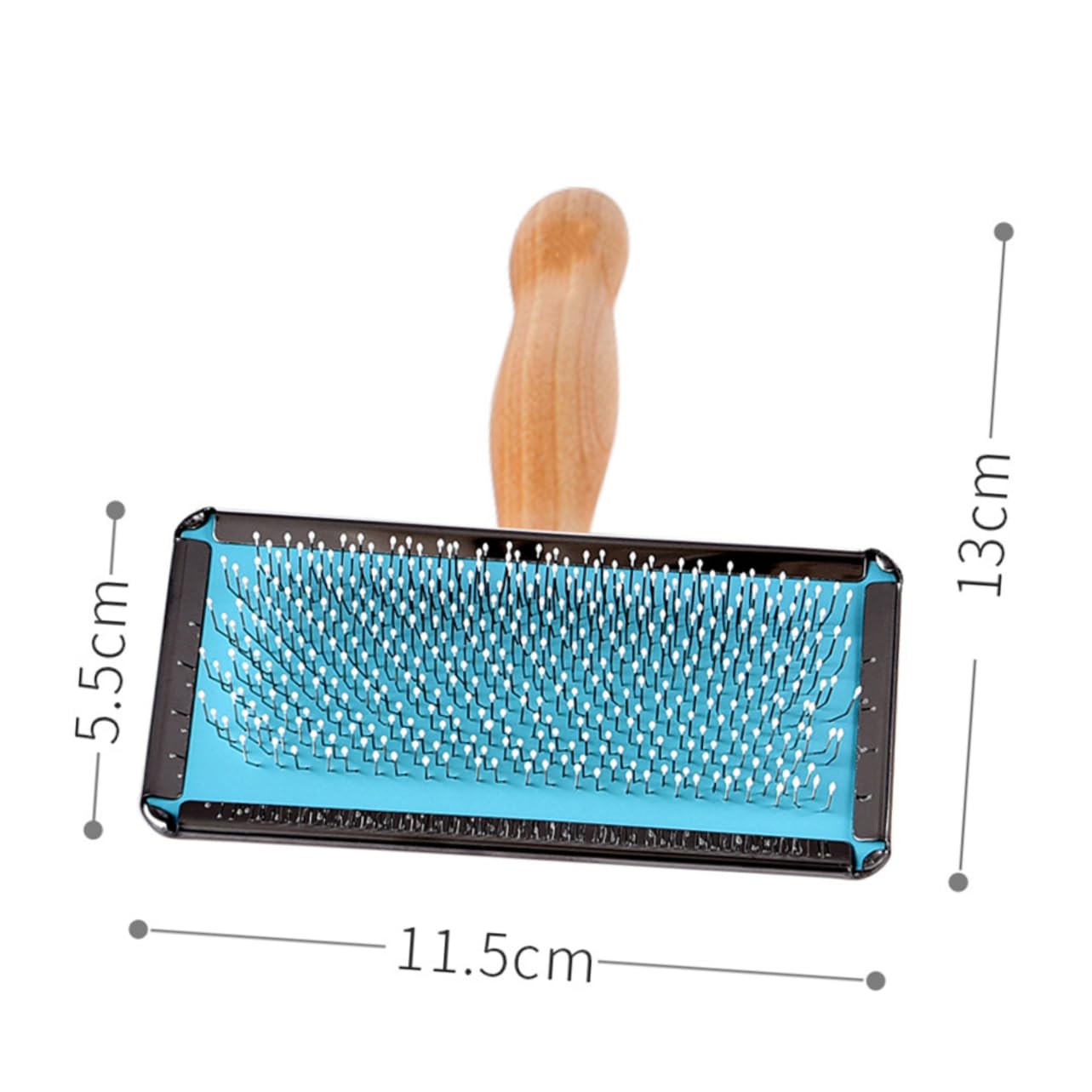 VANZACK 1Pc Large Pet Hair Remover Brush Needle Cleaner for Dogs and Cats Durable Wood Handle Efficient Grooming Tool for Home Use Blue Color