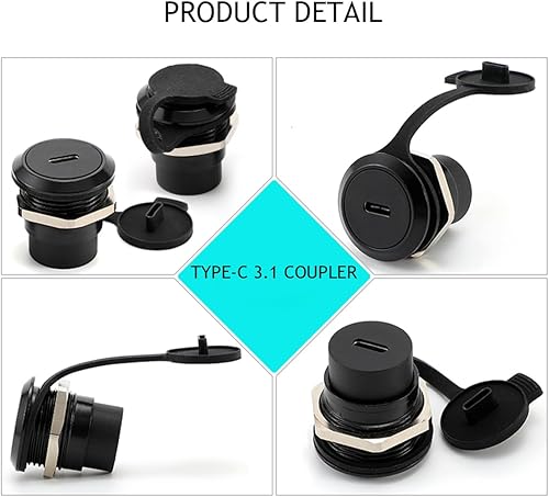 Miniatura 7 de PENGLIN Acoplador de montaje en panel USB 3.1 tipo C, adaptador USB C hembra a hembra de paso para red de audio y video equipo industrial