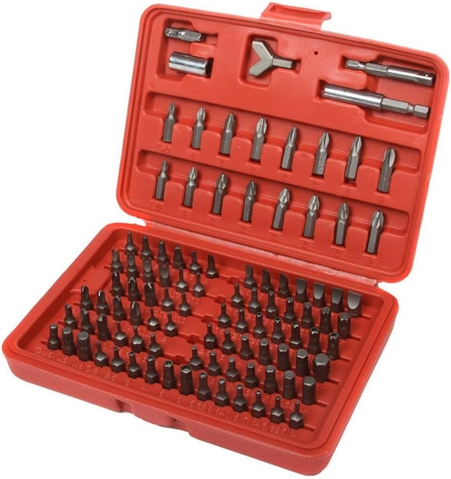 100pc Security Bit Set Torx Star Tamper Screws Hex Key Phillips Slotted Tri Wing