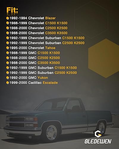 Miniatura 7 de Manija de puerta exterior lado delantero izquierdo del conductor todo de plástico compatible con Chevy GMC K1500 K2500 K3500 C1500 C2500 C3500