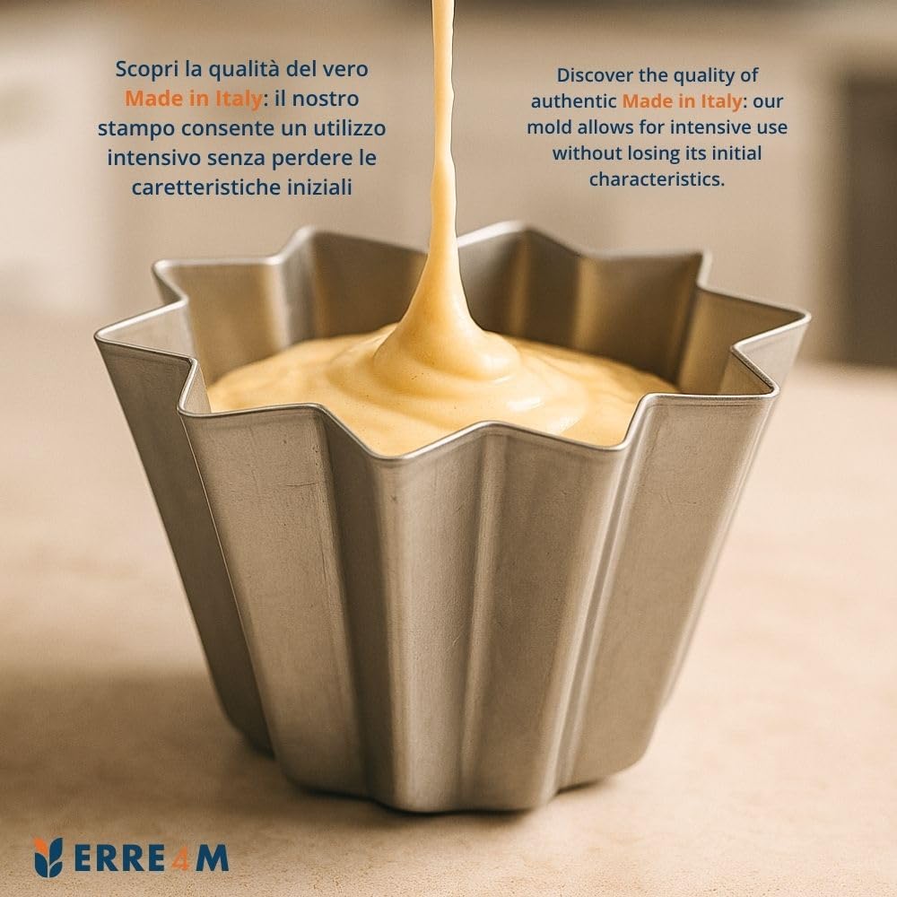 Erretre Srl Profi Backform für Pandoro 1000g Aluminium