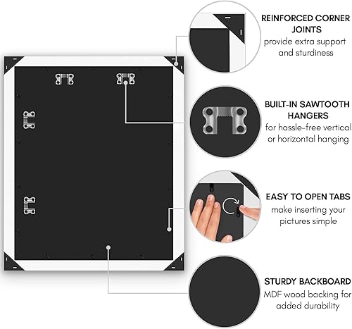 Vista 233 de Americanflat - Marco para póster de 71 x 74 cm con plexiglás pulido, portarretratos negro de madera industrializada, Epic Collection, marco ancho