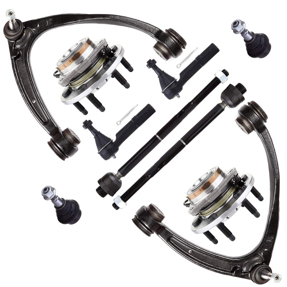 SCITOOSCITOO 10pcs 4WD Front Suspension Kit Upper Control Arm Wheel Hub Tie Rod Ends Ball Joint Fit 2007-2013 For Chevy Silverado 1500 For Gmc Sierra 1500 2007-2014 For Chevy Tahoe