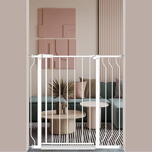Miniatura 1 de Puerta para bebé extra alta con puerta, soporte de 38 pulgadas de alto, montado a presión, para paseo, para mascotas, perros, cachorros para