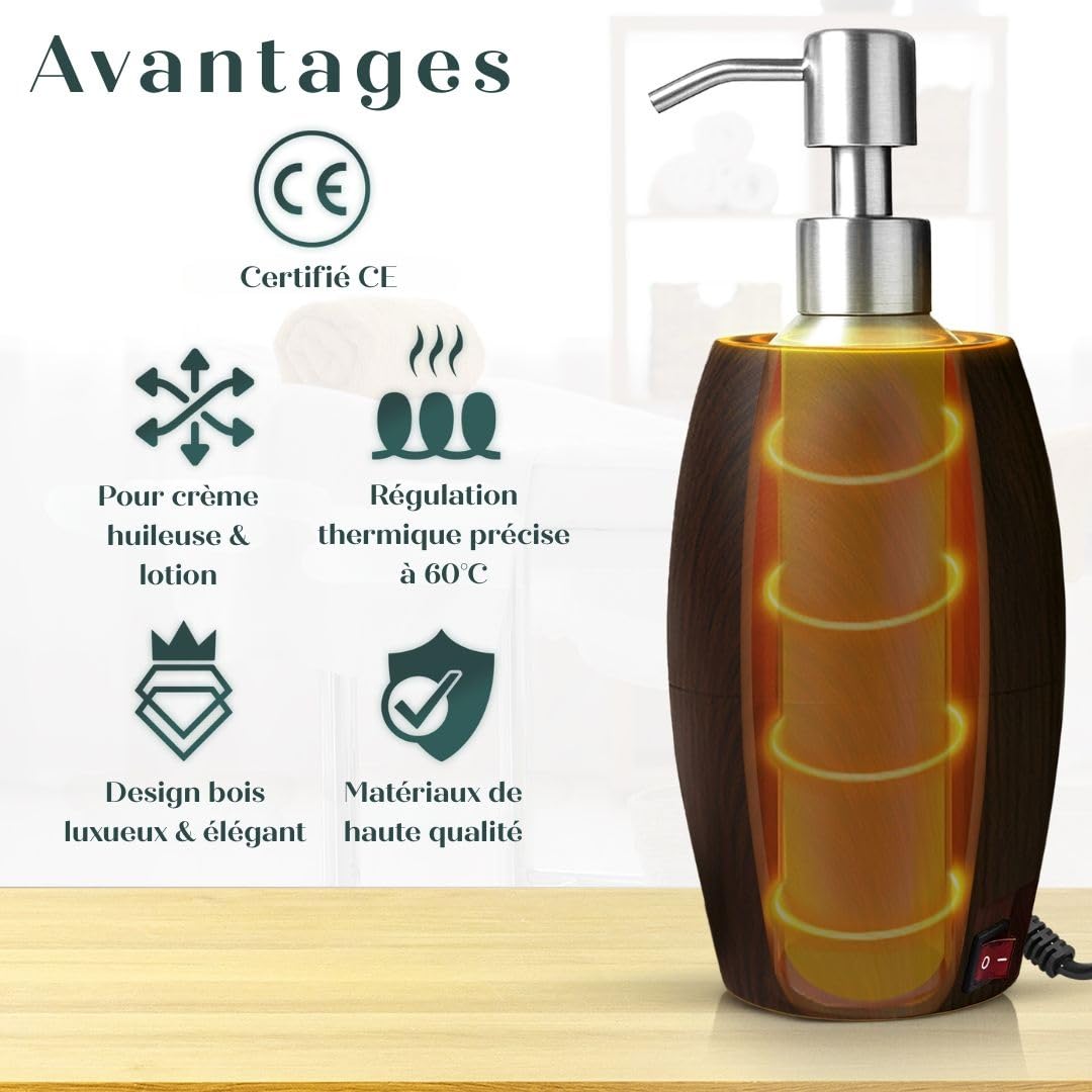 Chauffe-Huile de Massage Aspect Bois - Relax Master® - Appareil de Massage Électrique Professionnel - Chauffe-Huile - Salons de Massage - Gua Sha - Bien-être - Spa