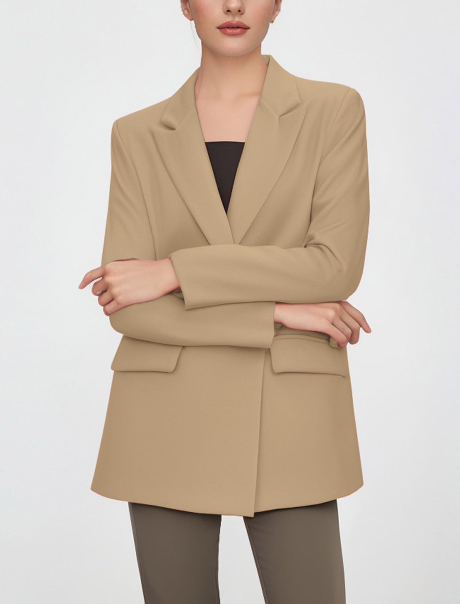 ABEHIK Damen Langärmelige Lässiger Blazer Freizeit Arbeit Anzug Winter Fall Büro Jackt für Frauen