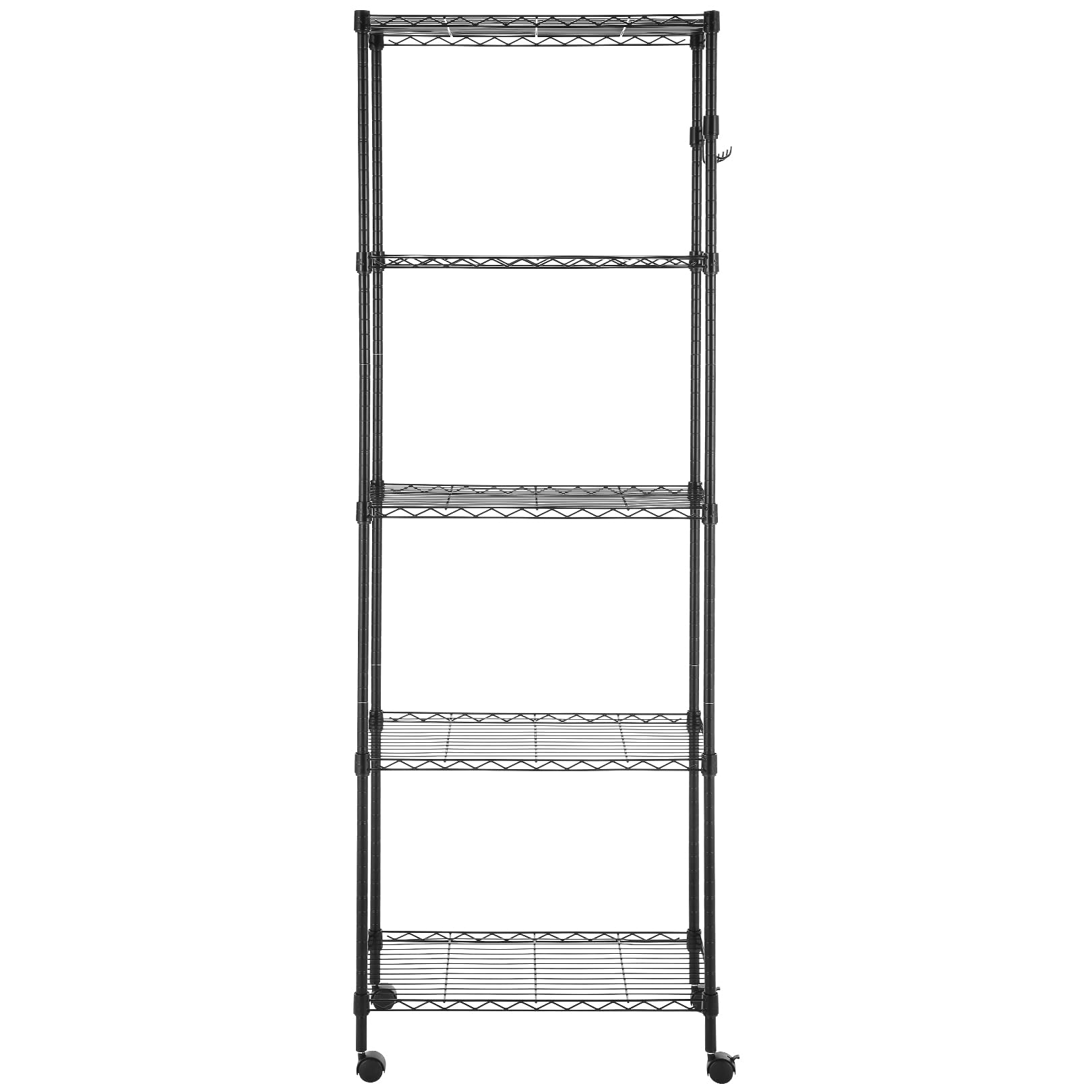 Scaffalatura A 5 Ripiani BATHWA Con Ruote - Argento, Dimensioni 35x61x58 Cm, Regolabile, Per Garage, Cucina, Ufficio
