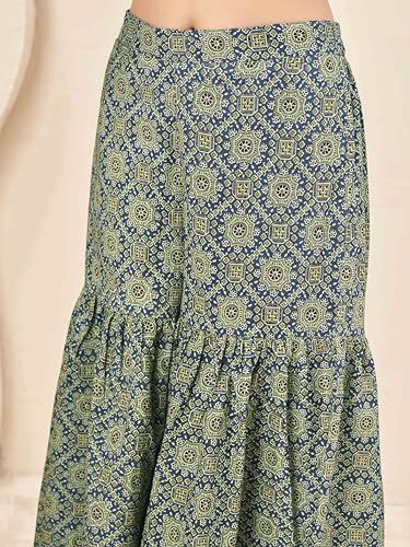 Image of Womanista Women Printed Cotton Kurta Set for Woman | Jaipur Coord Set | Farshi Salwar Suit