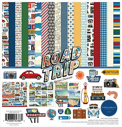 Kit Carta Bella Road Trip papier de qualité archive 12x12