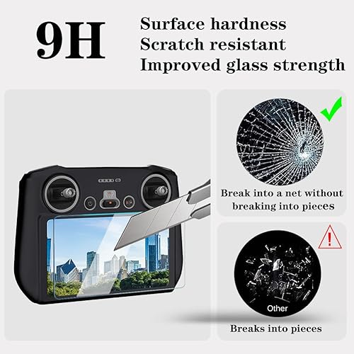 Miniatura 2 de Protector de pantalla (3+1 unidad) compatible con DJI Mini 3Mini 3 Pro, control remoto Mavic 3 RC, película de vidrio templado, antiarañazos,