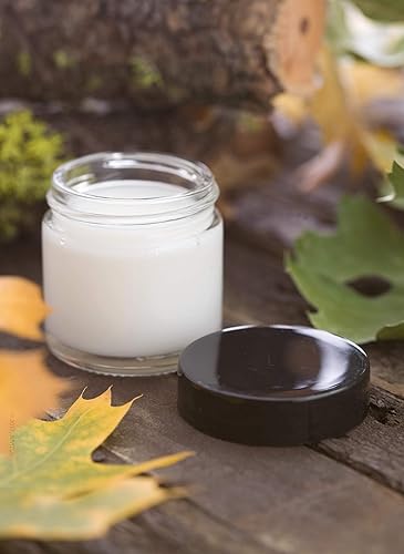 Miniatura 3 de JUVITUS Tarro recto de vidrio grueso transparente de 2 oz / 2.0 fl oz con tapas negras (paquete de 6) hermético, a prueba de olores