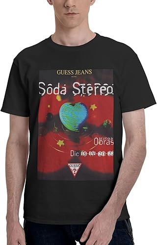 Soda - Camiseta estéreo para hombre, casual, de moda, básica, de manga corta, cuello redondo, para verano