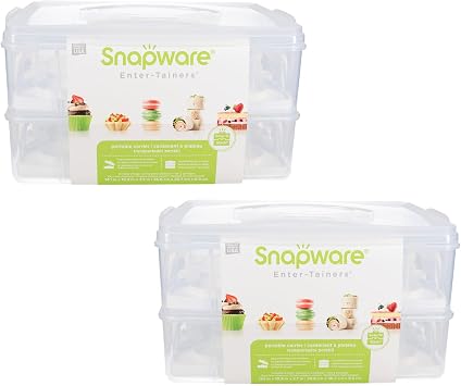 Snapware 1098736 2-Layer Cupcake Holder Carriers (2-Pack) - Made in USA