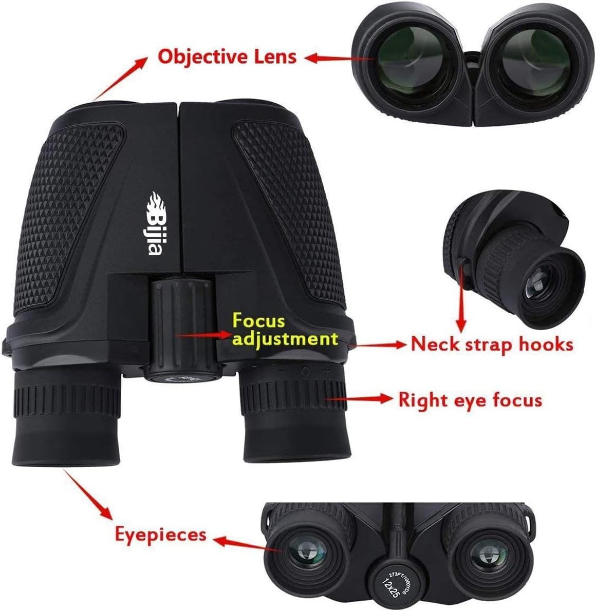 G4Free 12x25 Compact Binocular for Adults Small Lightweight Binoculars High Powered for Bird Watching Traveling