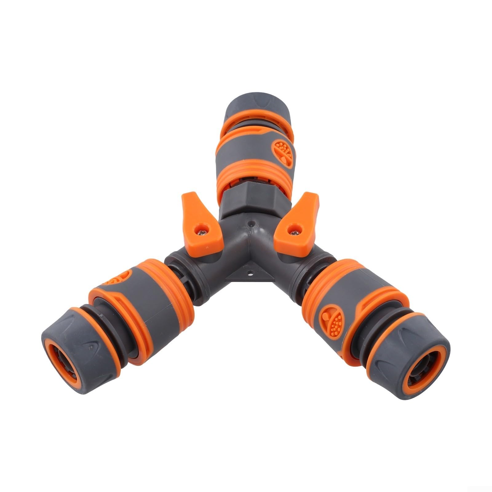 3-Way Garden Hose Splitter with Quick Connect Fittings Individual Shut-Off Valves Plastic Material Efficient Water Flow Management Compact Lightweight Design Fits Standard UK Hoses(1/2in)