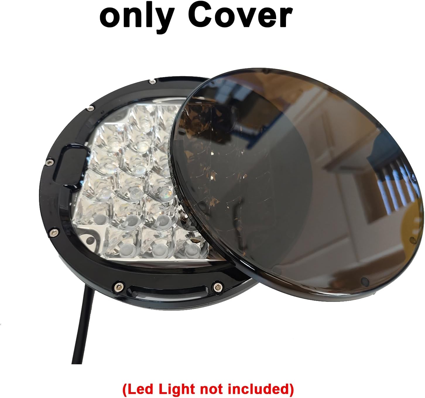 2Pcs 7 Inch Round Led Offroad Lights Covers Driving Light Black Covers Fog Lamp PC Lens Protective Covers Led Pods Light Cover Led Work Light Bar Dustproof Scratch-Proof Covers for ATV Truck SUV Boat