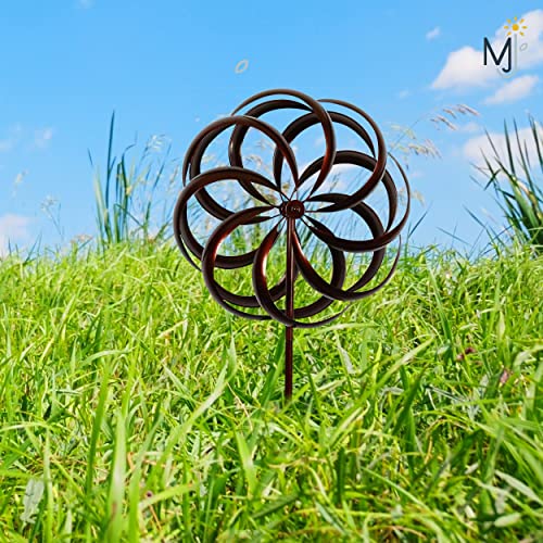 Mj Spinner Designs, Flower Kinetic Spinner For Lawn Garden And Patio Art Decoration, Outdoor Garden Spinners Yard Spinners, Kinetic Lawn Art, Hidden Gem Spinner For Yard, Garden Wind Spinner, Large #TOP7