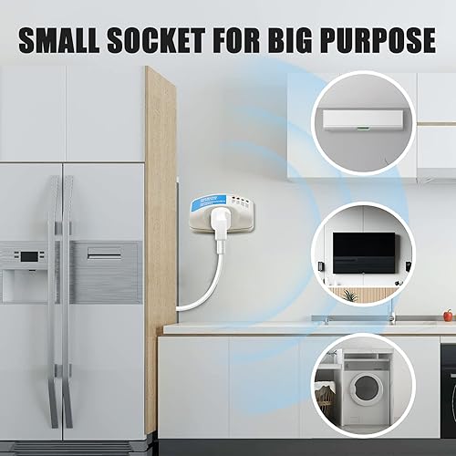 Miniatura 2 de BSEED Protector de sobretensiones para electrodomésticos protector de voltaje de alimentación de una sola toma salida de voltaje apagado