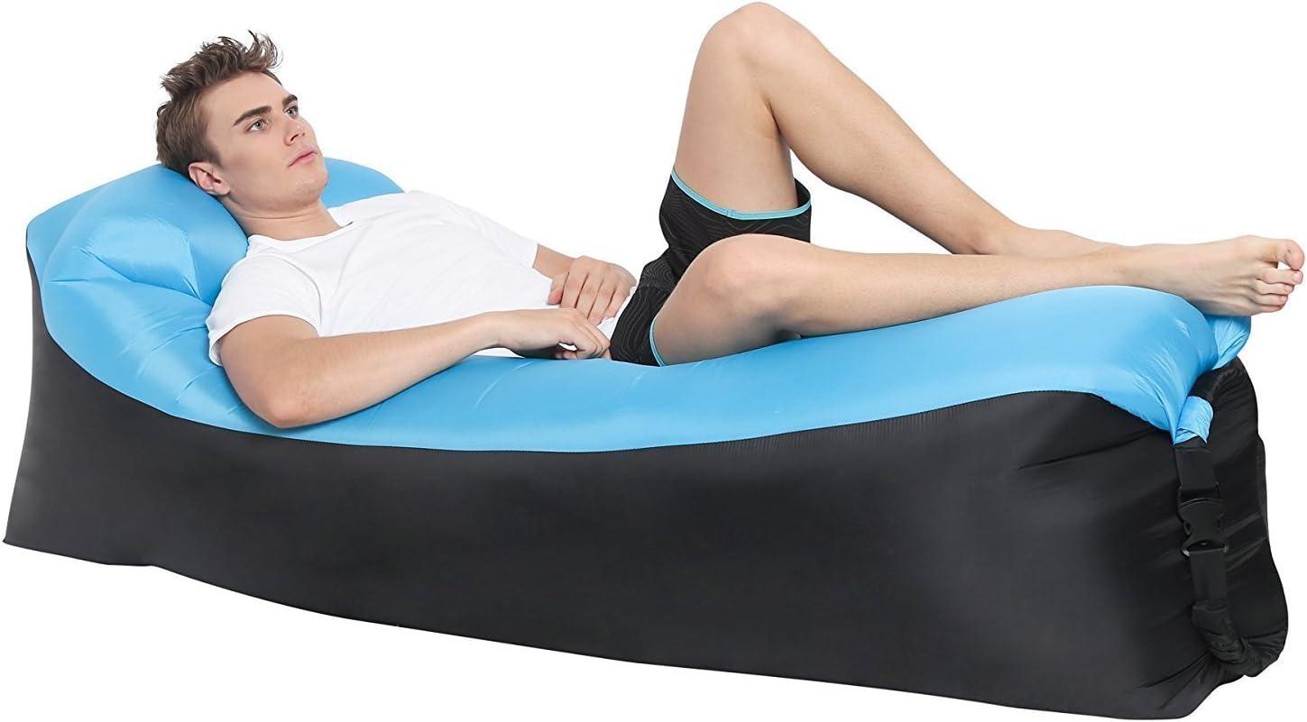 Inflatable Lounger Air Sofa Beach Lounge Bed Couch Dream Chair with Bag for Home Indoor Outdoor Activities