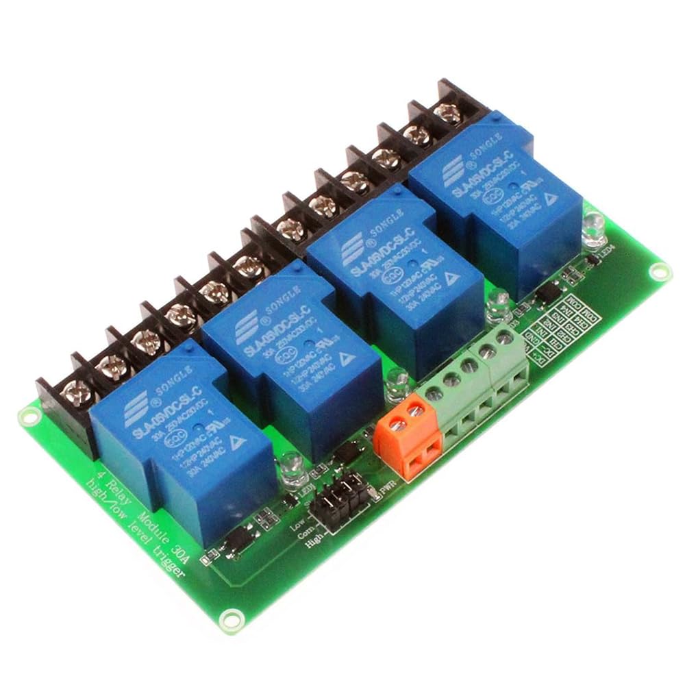 4-Channel Relay Module, 5V Power Switch Module with High and Low Level Trigger, Switch Board for Electronics DIY Projects