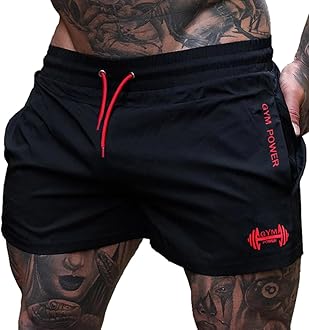 Muscle AliveMen's Sports 1" Elite Split Running Shorts with Side Mesh Panel Quick Dry Lightweight Polyester