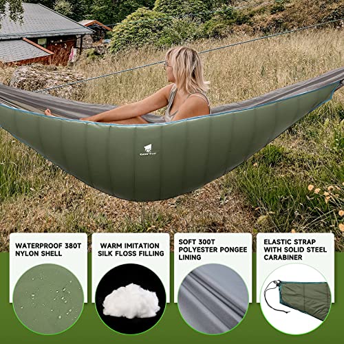 GEERTOP Hammock Underquilt, Lightweight Camping Hammock, Packable Full Length Under Blanket, Backpacking Winter Sleeping Bag Under Quilt for Backyard Outdoor Sleeping Gear