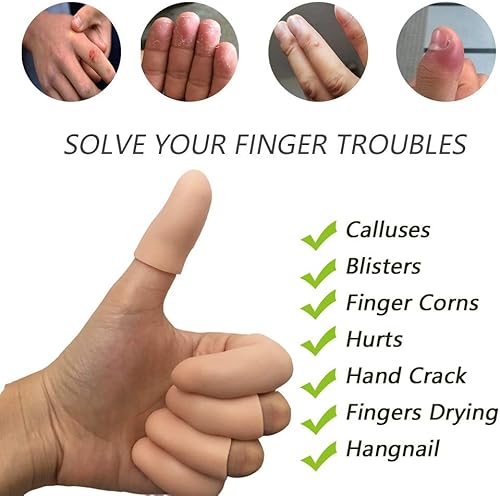 Miniatura 2 de Protectores de dedos de gel para dedos, protectores de silicona para las yemas de los dedos, cañones ideales para dedos en gatillo, artritis de