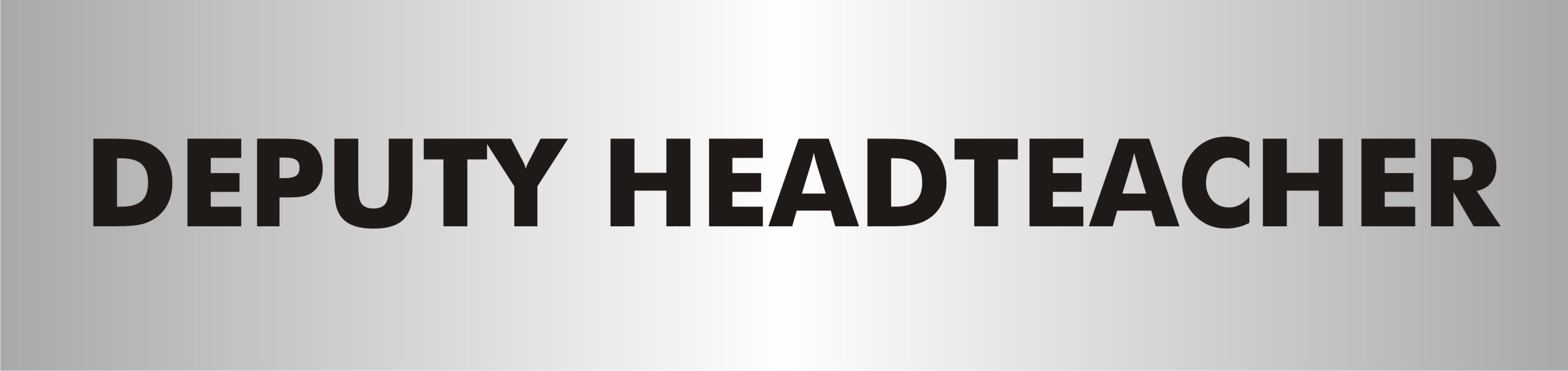 Seco Deputy Headteacher Sign, 190mm x 45mm - 2mm Brushed Aluminium Effect Acrylic