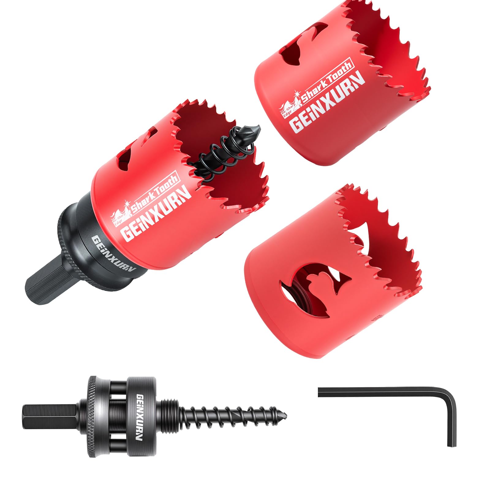 Geinxurn 2-1/2 in(64mm) Hole Saw Set, HSS Bi-Metal Hole Cutt -19