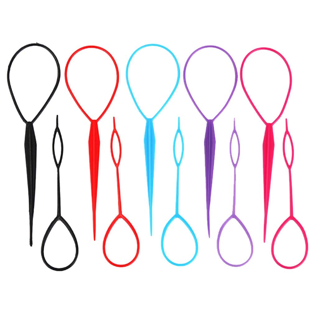 Hair Braid Accessories Ponytail Maker, 5 Pairs Plastic Topsy Hair Tail Tools French