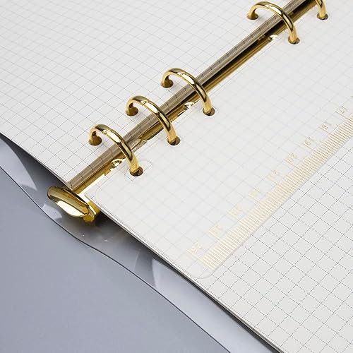 Miniatura 5 de 10 separadores de carpetas B5, regla dorada, 9 agujeros, regla de polipropileno para hojas sueltas, 9 anillos, cuadernos, accesorios, planificador,