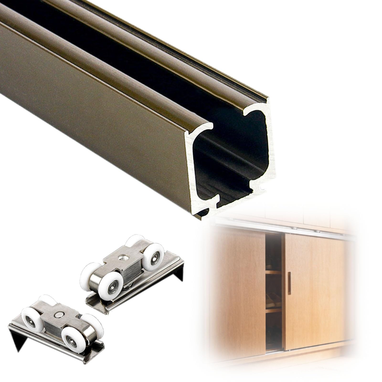 Rail de porte coulissante en aluminium 170 cm pour séparer vos pièces