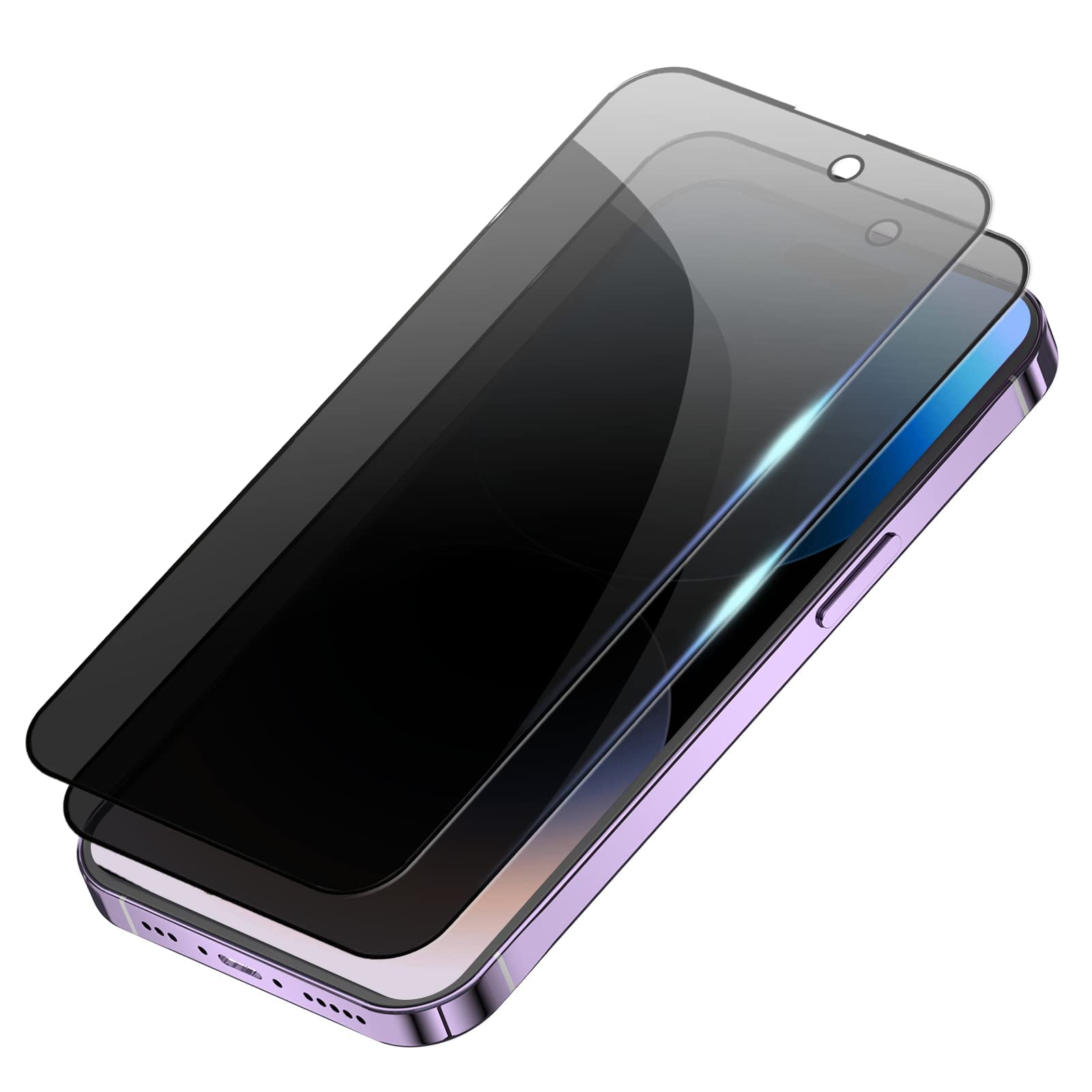 BlokWRX Privacy Full Coverage Screen Protector for iPhone 14 Pro Max 6.7-Inch, Anti-Spy Tempered Glass Film, 2-Pack