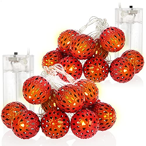 Com-four® 2X Catena Luminosa LED con Baubles