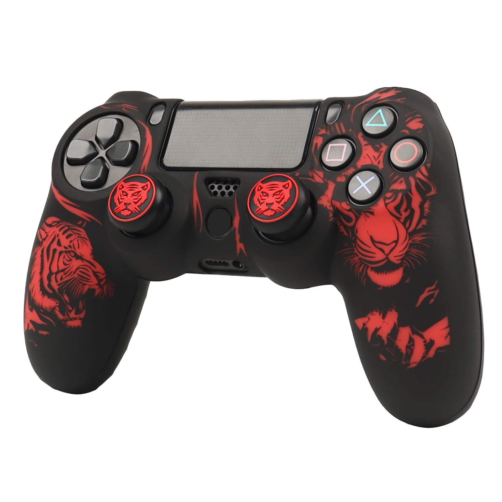 RALAN Tiger HeadDesign Controller Skin Cover with 2 Thumb Grips Compatible with PS4/Playstation 4 Slim/Pro Controller