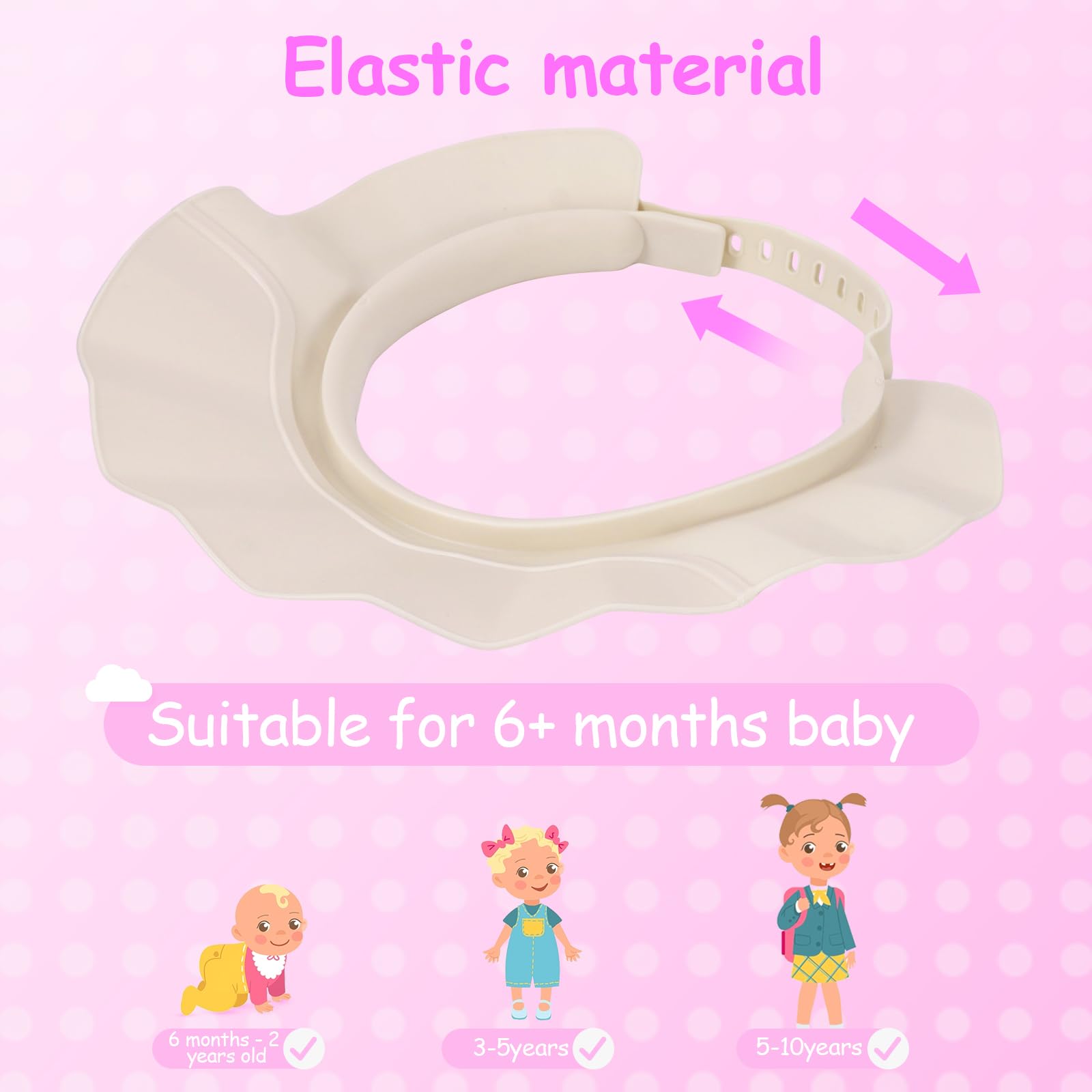 ZONJIE Baby Shower Cap, Kids Hair Washing Shield, Adjustable Bath Head Cap Visor for Washing Hair Safe Children Shampoo Cap - Image 2