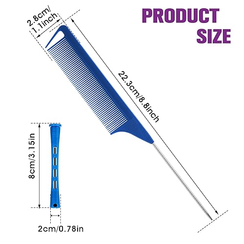 Miniatura 2 de 24 varillas permanentes con peine de acero para pintar, rodillos para el cabello, varillas de permanente, varillas de onda fría, herramientas de