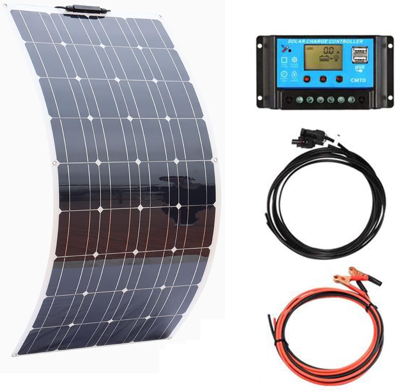 XJZHANG 120W 18V Solar Panel System Kit,Flexible Monocrystalline Solar