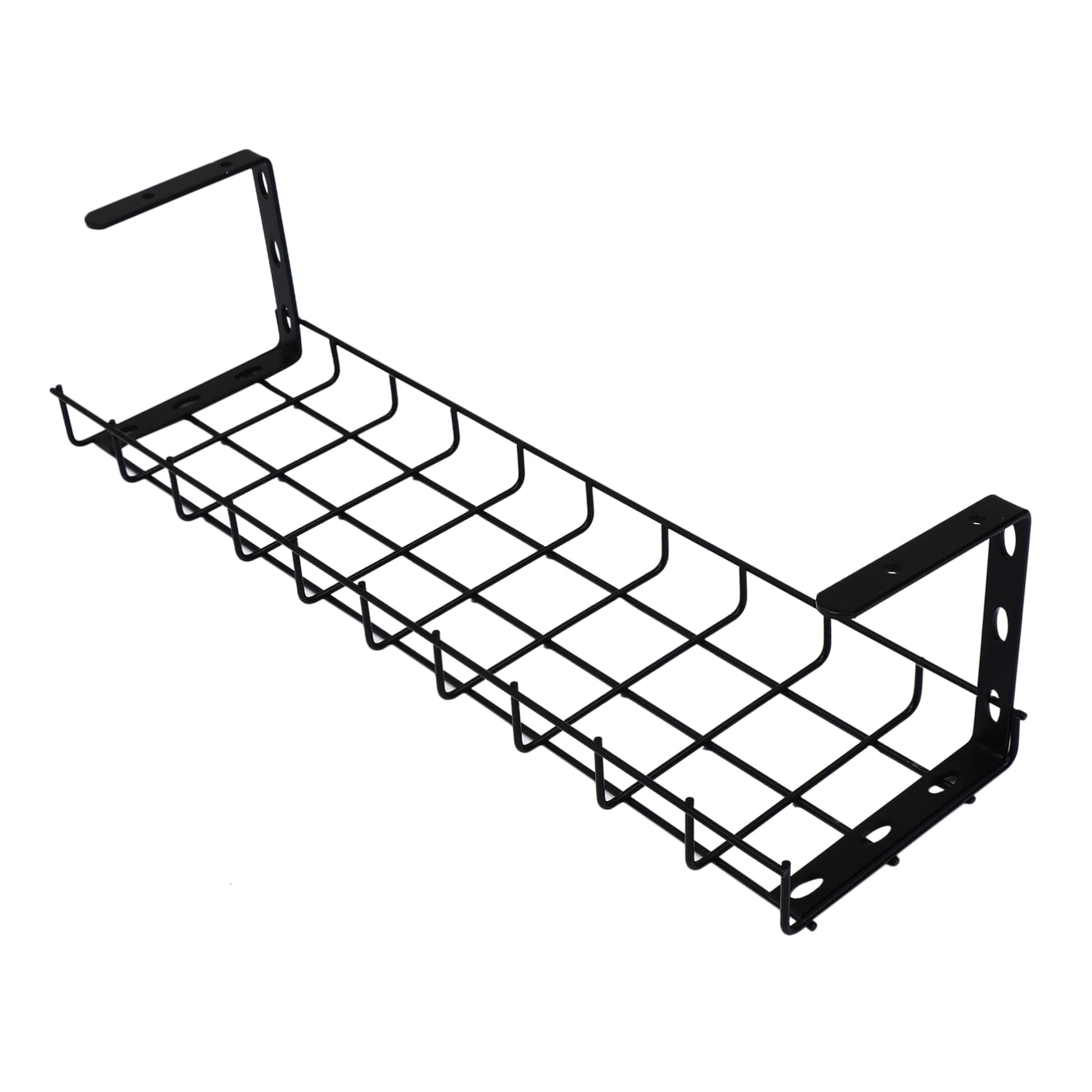 Organisateur de Câbles sous Bureau Fer Robuste Rangement et Gestion Câbles Plateau de Rangement pour Prises et Électriques Installation Facile pour Bureau Noir